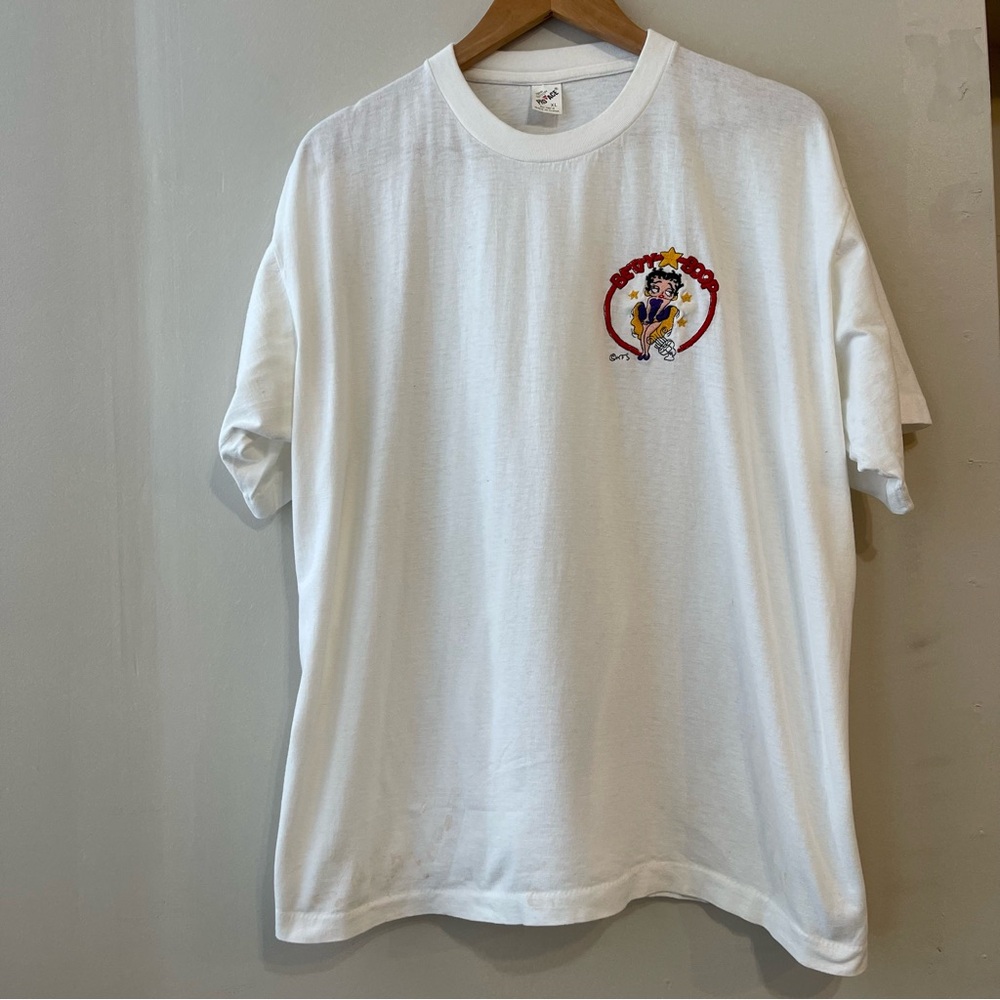 Vintage Betty Boop T Shirt Single Stitch Embroidered Logo Men’s Size XL 90s